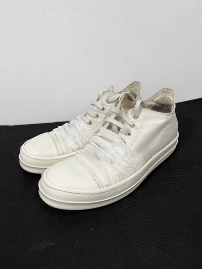 Pre-owned Rick Owens X Rick Owens Drkshdw Ramones Low Sneakers Size 41 In White
