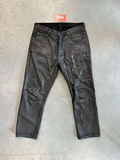 Pre-owned Rick Owens X Rick Owens Drkshdw Rick Owen's Drkshdw Torrence Cropped Black Wax Boot Pants (size 32)