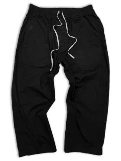 Pre-owned Rick Owens X Rick Owens Drkshdw Rick Owens 3/4 Length Cropped Black Heavyweight Cotton Pants