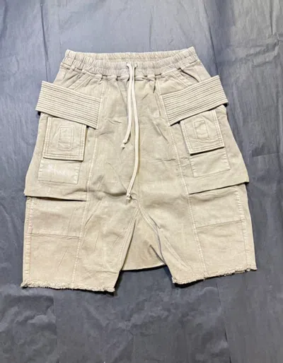 Pre-owned Rick Owens X Rick Owens Drkshdw Rick Owens Creatch Cargo Pods Shorts In Grey Pearl
