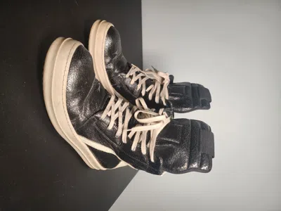 Pre-owned Rick Owens X Rick Owens Drkshdw Rick Owens Geobasket Aw16 Mastodon Crack Leather Shoes In Cracked Leather