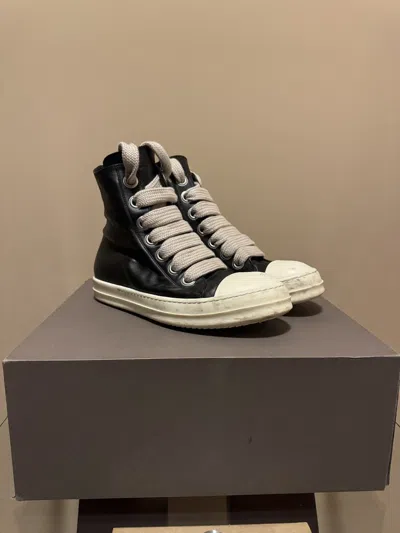Pre-owned Rick Owens X Rick Owens Drkshdw Rick Owens Jumbo Lace Ramones Black Shoes