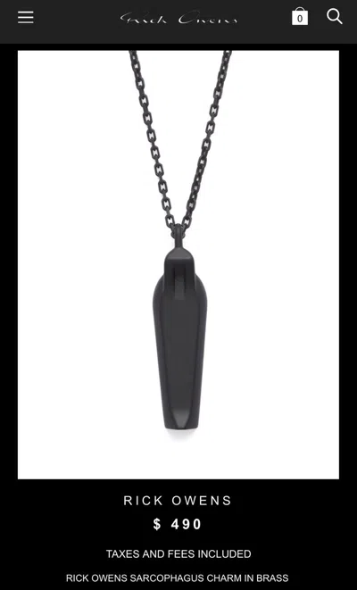 Pre-owned Rick Owens X Rick Owens Drkshdw Rick Owens Necklace Sarcophagus Chain Charm