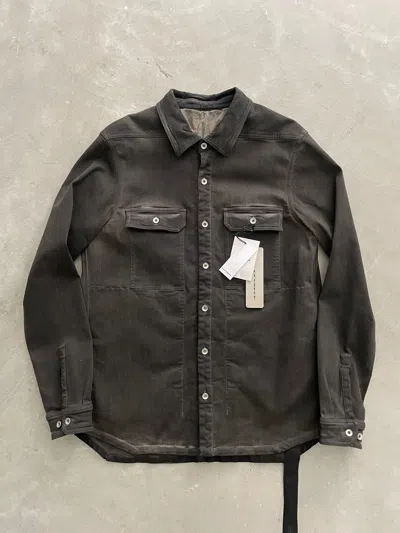 Pre-owned Rick Owens X Rick Owens Drkshdw Rick Owens Overprinted Button Up Overshirt In Black