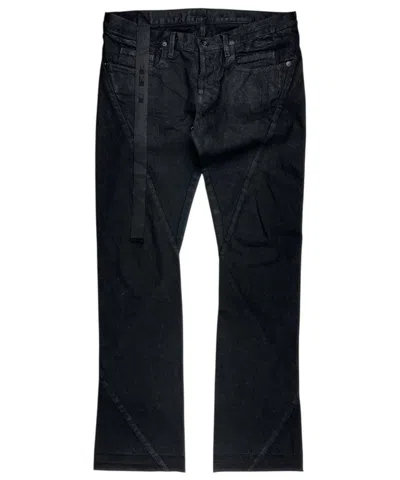 Pre-owned Rick Owens X Rick Owens Drkshdw Rick Owens Spiral Cut Flared Bias Bootcut Waxed Denim Jeans In Black