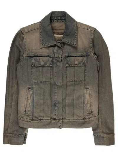 Pre-owned Rick Owens X Rick Owens Drkshdw Rick Owens Ss05 “scorpio” Dust Denim Jacket (non-horned) In Sand