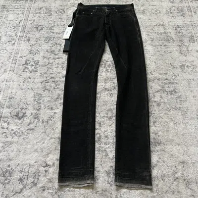 Pre-owned Rick Owens X Rick Owens Drkshdw Rick Owens Ss09 Drkshdw Black Detroit Cut Grosgrain Jeans