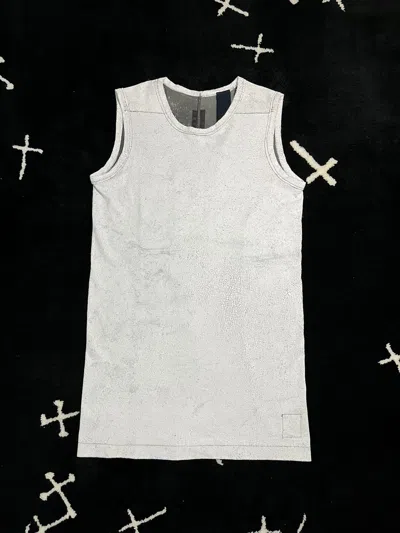 Pre-owned Rick Owens X Rick Owens Drkshdw Rick Owens Tank Top 2010 Cracked Paint In White