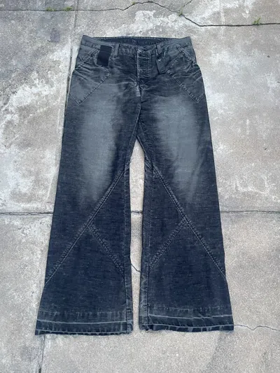 Pre-owned Rick Owens X Rick Owens Drkshdw "slab" Diamond Cut Flared Denim In Brown