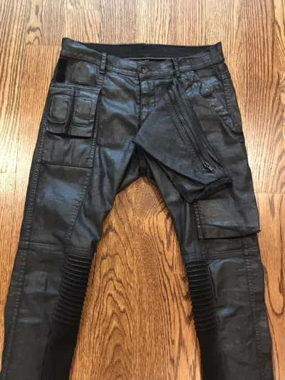 Pre-owned Rick Owens X Rick Owens Drkshdw Smooth Black Waxed Memphis Jeans 28