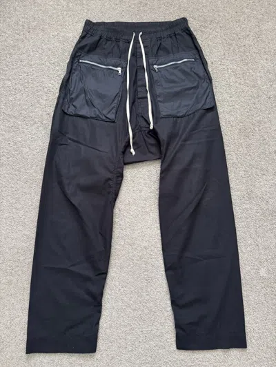 Pre-owned Rick Owens X Rick Owens Drkshdw Ss20 Rick Owens Drkshdw Zipper Pocket Cargo Pants In Black