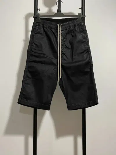 Pre-owned Rick Owens X Rick Owens Drkshdw Sz Xs Rick Owens Drkshdw Waxed Cargo Shorts In Black