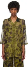 Rick Owens Yellow & Black Hollywood Magnum Tommy Shirt In 3209 Acid/black