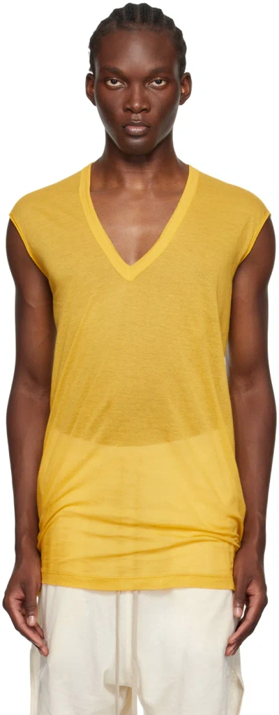 Rick Owens Yellow Porterville Deep V T-shirt In 12 Lemon