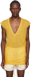 Rick Owens Yellow Porterville Deep V T-shirt In 12 Lemon