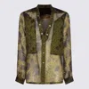 Rick Owens Sheer Fabric Long Sleeves Shirt With Pocket In Green