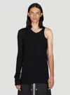 Rick Owens Ziggy Banana Tank Top In Black