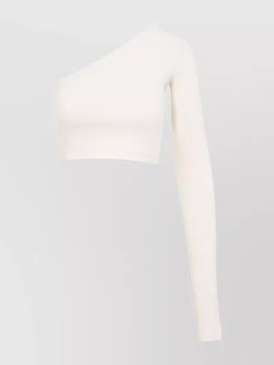 Rick Owens Ziggy One-shoulder Stretch Top In Neutrals