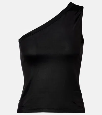 Rick Owens Ziggy One-shoulder Jersey Top In Black