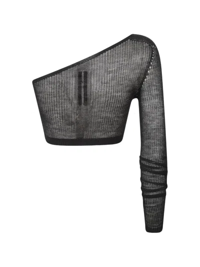Rick Owens Ziggy One-shoulder Top In Black