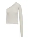 Rick Owens One-shoulder Long-sleeve Top In Gray