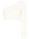 Rick Owens One-shoulder White Cropped Top In White