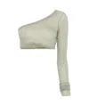 Rick Owens Womens Ziggy Cropped Cotton-jersey Top Celadon In White