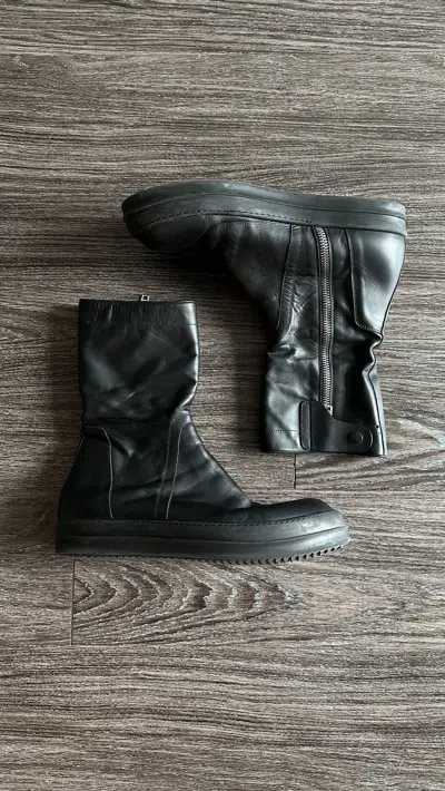 Pre-owned Rick Owens Zip Boots In Black