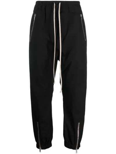 Rick Owens Zip-detail Drawstring Jersey Joggers In Black