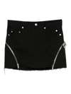 Rick Owens Zip-detail Frayed Mini Skirt In Black
