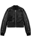 Rick Owens Zip-detail Leather Bomber Jacket In Black