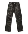 Rick Owens Zip-detail Leather Trousers In Black