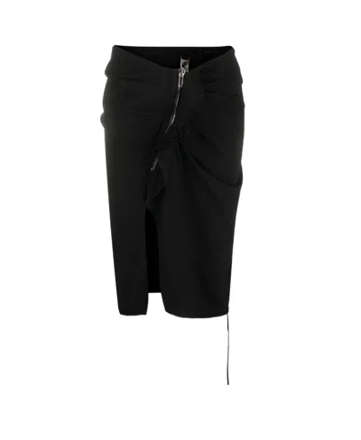 Rick Owens Zip-detail Pencil Skirt In Black