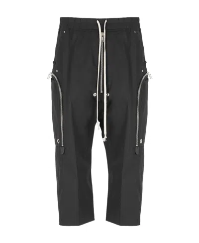 RICK OWENS RICK OWENS ZIP DETAILED DRAWSTRING TROUSERS