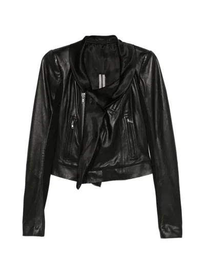 Rick Owens Zip Draped Jacket In Black