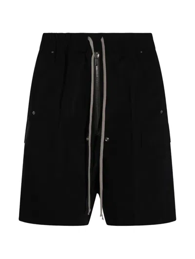 Rick Owens Zip Drawstring Shorts In Black