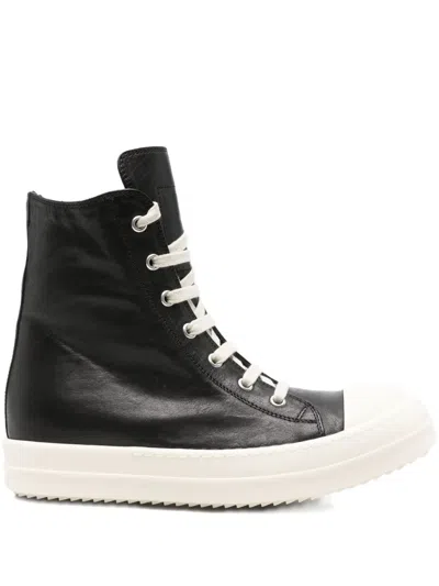 RICK OWENS ZIP-FASTENING HIGH-TOP SNEAKERS