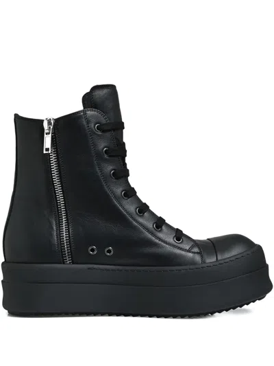 Rick Owens High-top-sneakers Mit Reissverschluss In Black