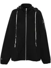 Rick Owens Oversized Hoodie With Long Drawstrings And Front Pockets In Black