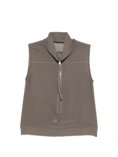 Rick Owens Zip-fastening Vest In Gray