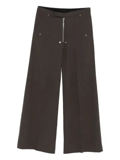 Rick Owens Zip-fly Trousers In Brown