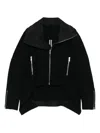 Rick Owens Tailored Jacket With High Collar And Long Sleeves In Black