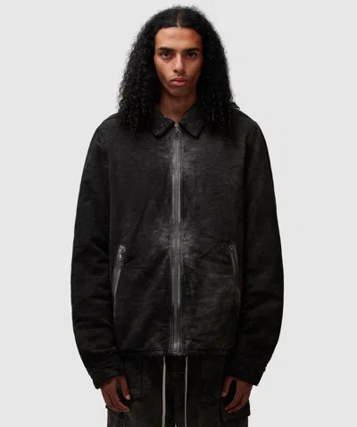 Rick Owens Zip Front Jacket In Dust