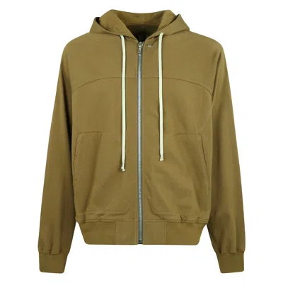 Rick Owens Windbreaker Jersey Hoodie In Green