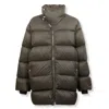 Rick Owens Turtle Zip-front Padded Coat In Gray
