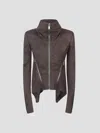 Rick Owens Zip Mini Biker Jacket In Darkdust