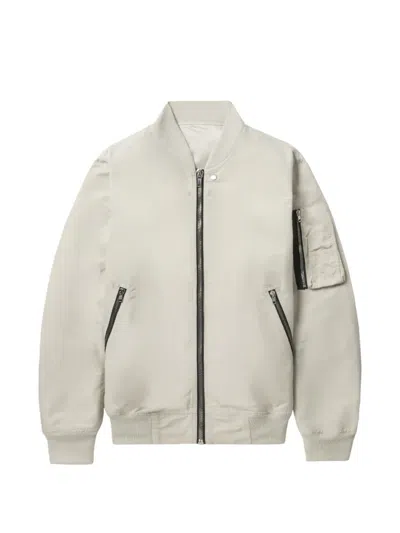 Rick Owens Zip-pocket Bomber Jacket In White