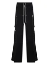 Rick Owens Wide-leg Trousers With High Waist And Utility Pockets In Black