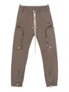 Rick Owens Slim Fit Cargo Trousers With Zipper And Snap In Brown