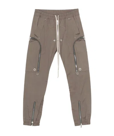 Rick Owens Zip-pocket Cargo Trousers In Brown